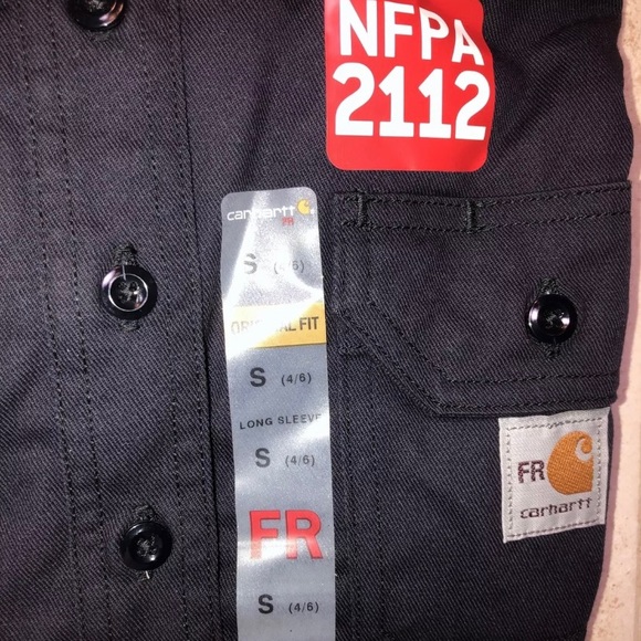 New Carhartt Womens Navy Blue Button Up Work Shirt - Picture 11 of 16